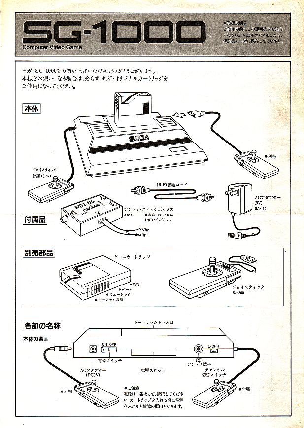 SG-1000 取扱説明書